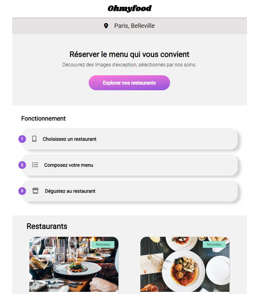 image projet hoMyFood